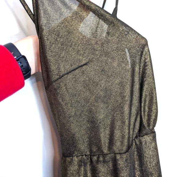by the way. Jessa Maxi Dress Metallic Gold High Slit Cross Wrap Party Size XS - Picture 13 of 13